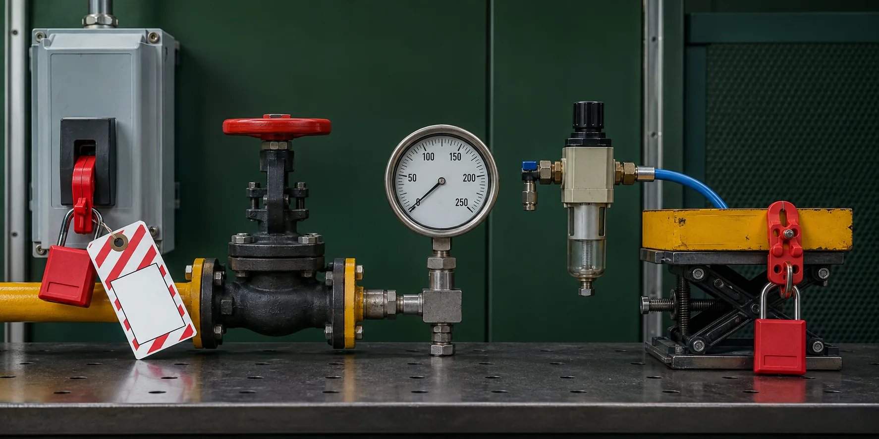 Electrical, pressure, valve and mechanical energy isolation equipment