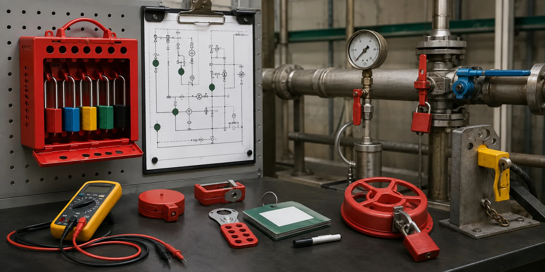 Group lockbox and equipment for planning a multi-energy isolation