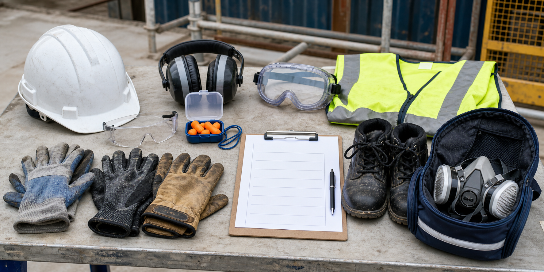 Personal protective equipment arranged for inspection before work