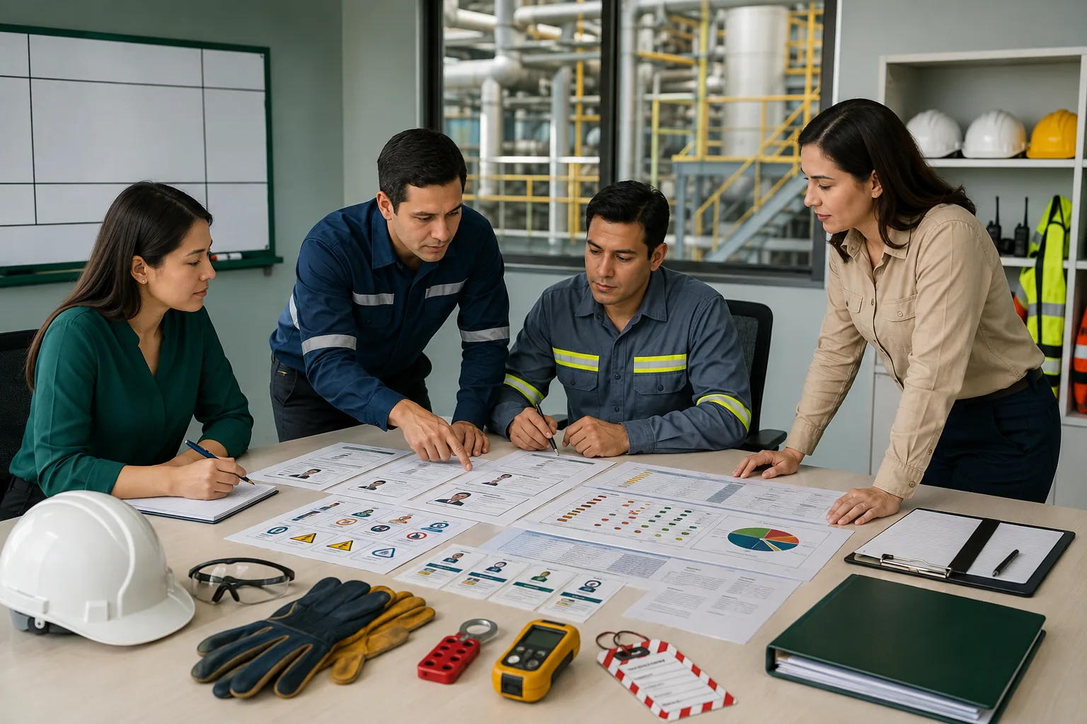 Professionals reviewing job profiles, hazards and competence requirements.